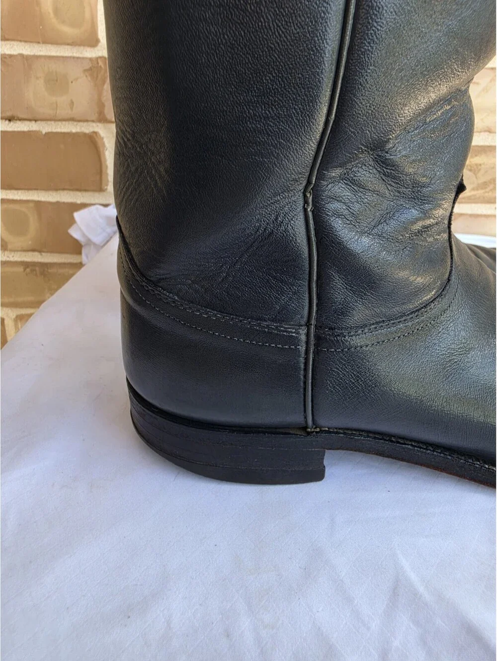 Vintage Justin Roper Boots Mens 10.5 D Gray Leather Cowboy Western USA 3025